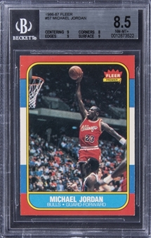 1986-87 Fleer #57 Michael Jordan Rookie Card – BGS NM-MT+ 8.5